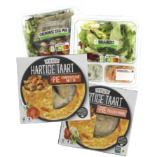 Slaschotel schaal à 250-340 gram
of hartige pie’s
runderstoof of pulled pork
pak à 250 gram